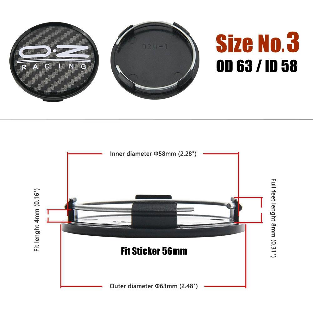1 Set/4 Stück 58MM/60MM/63MM/65MM Kappe Für Felgen OZ Logo Radnabendeckel Sportwagen Radabdeckung Radkappen