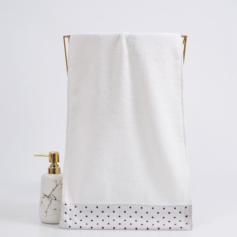 Polka dot broken file plain face towel soft absorbent household towel pure cotton supermarket jacquard towel