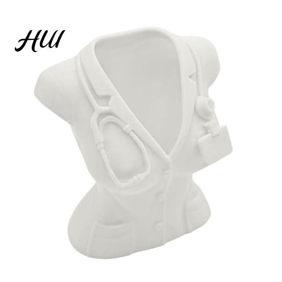 Doctor Uniform Pen Cup Nurse Holder, 3D Printed Medical Theme Desk Organizer for Staff Gift Pens Makeup Brushes Small Stationery, Decorative