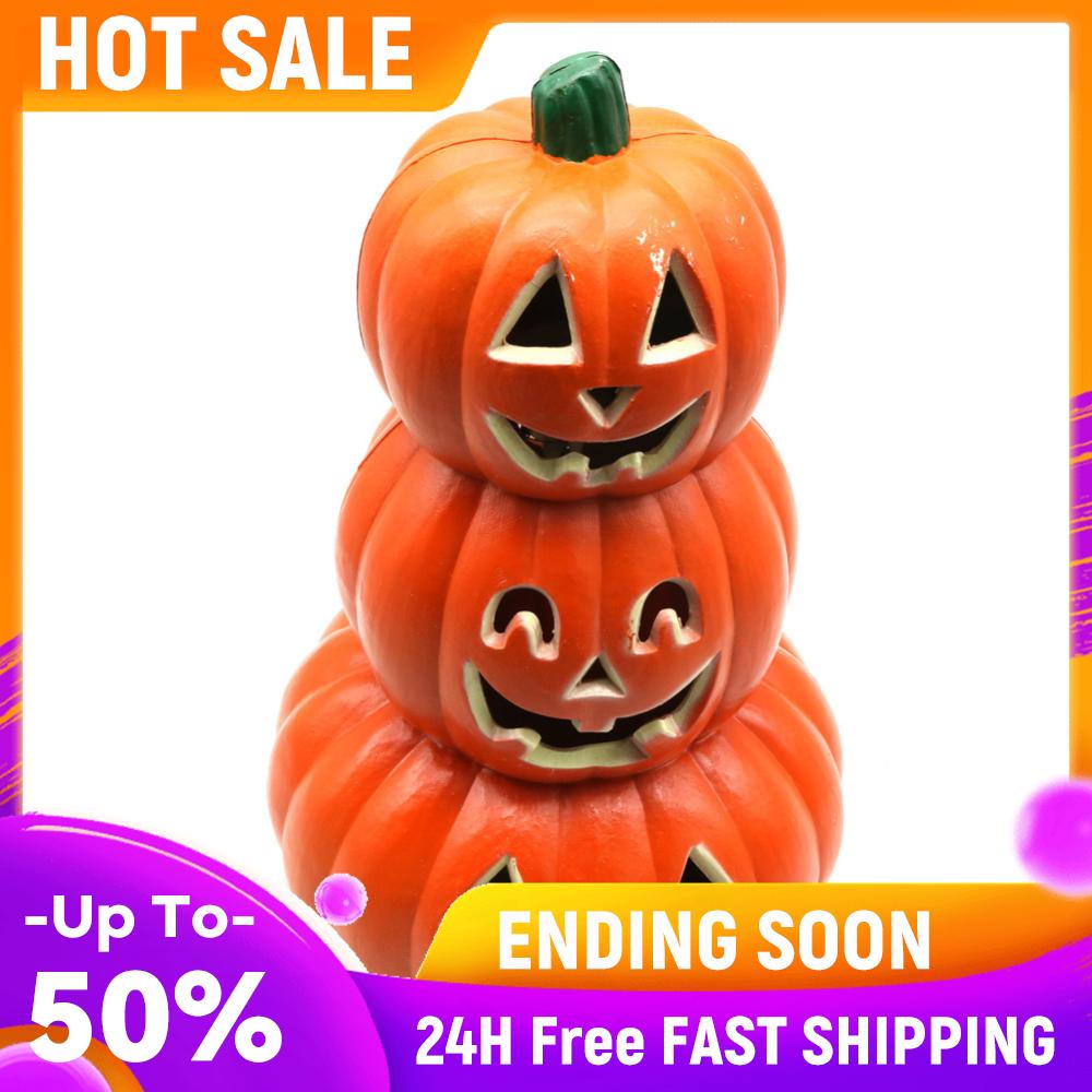 

3 Tiers Halloween LED Pumpkin Lantern Decor Pumpkin Lamp Pumpkin Lights Light Up Pumpkin Ghost Festival Park Indoor Garden Decor China Mainland