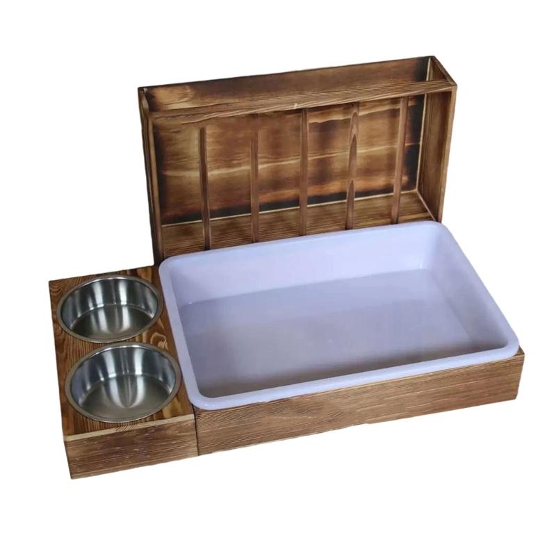 Guinea Pigs Hays Rack Feeding Bowl Durable Anti Tip Structure Space Saving Cage Feeder For Small Pet