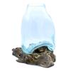 Molten Glass Vase On Root Wood Base