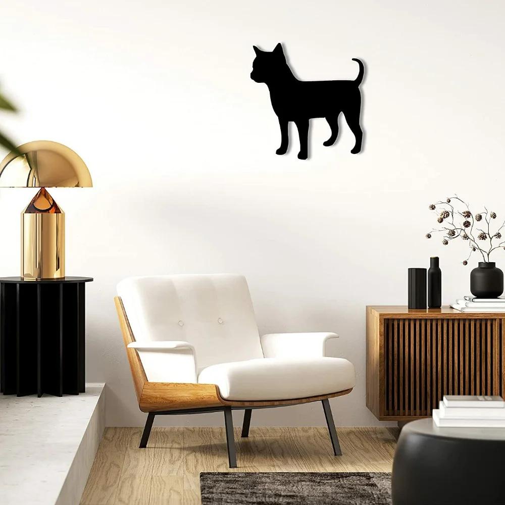 Plaque Murale Métallique Chihuahua – Décoration Murale Silhouette De Chien, Hanging Wall Art, Et Décor Métallique Pour Mur