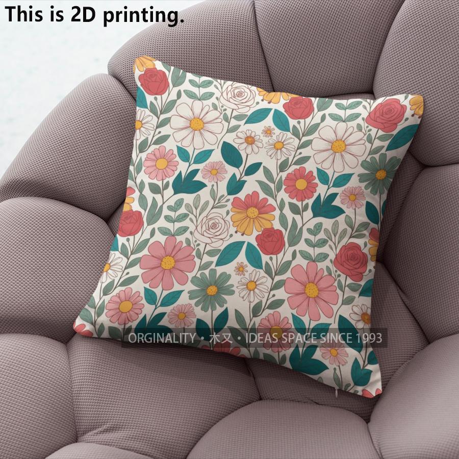 Vintage Floral Throw Pillow Covers Pattern Cushion Cover Suitable For Sofa Bedroom Car Pillow Cover