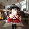 1PC Krillin  Print Flannel Blanket, High quality All Seasons, Home Decor, Warmth and Comfort, Perfect for Christmas Gifts