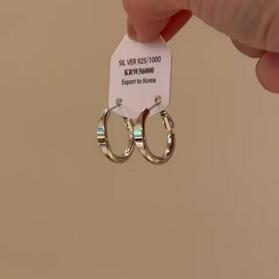 925 Silver French Circle Hoop Earrings: Trendy Minimalistic Design