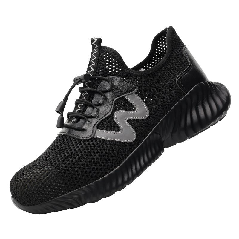 

Fashion Summer Mesh Safety Shoes For Men Steel Toe Work Shoes Puncture Proof Protective Work Sneakers Man Non-slip Indestructible Shoes 36 чёрный