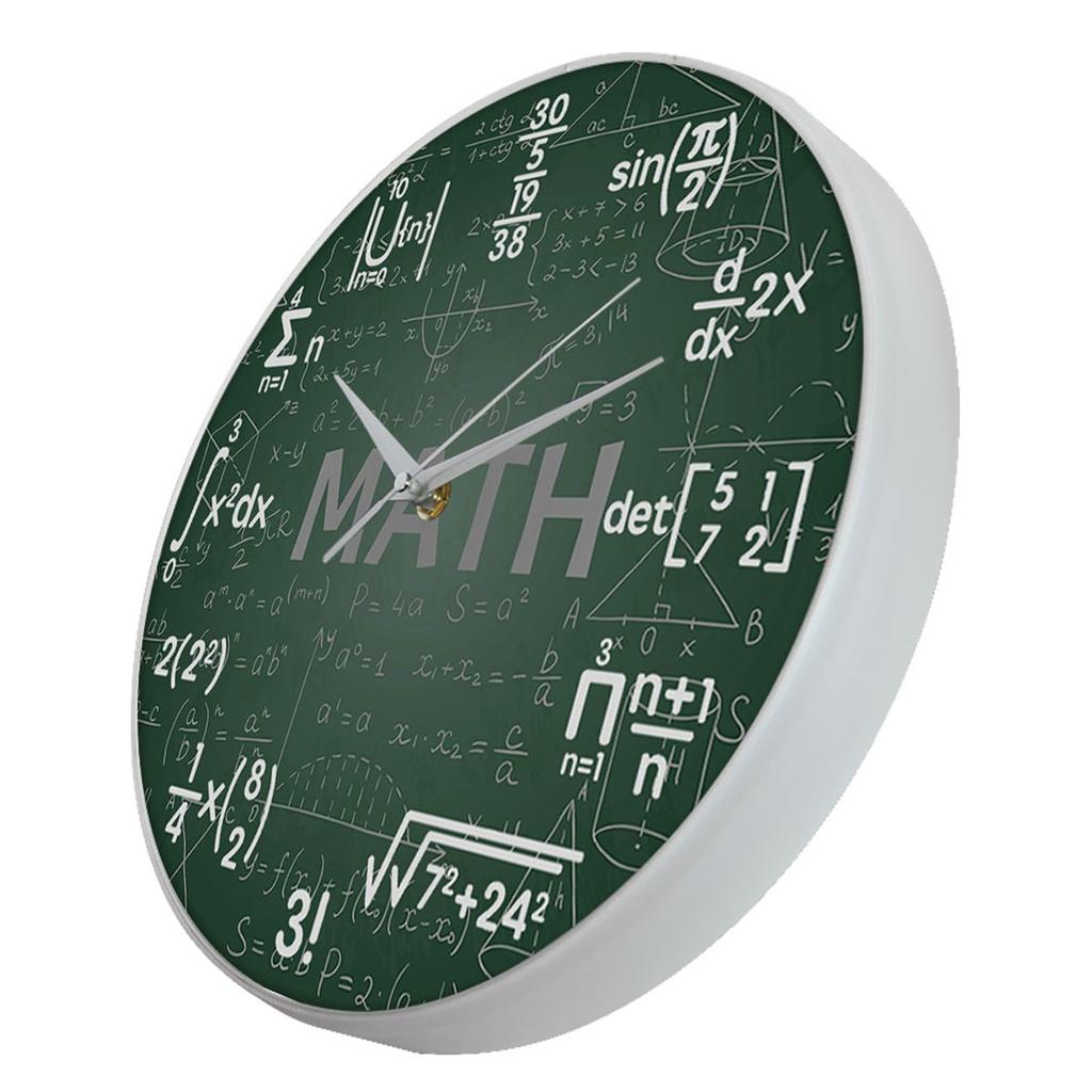 Green Chalkboard Math Formulas Wall Clock Hanging Wall Watch Back To School Science Mathematics Art Wall Decor Math Geek Gift