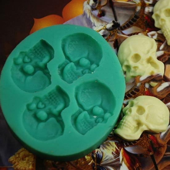 3D Totenkopf Silikon Fondant Kuchenform Schokolade Halloween Party DIY