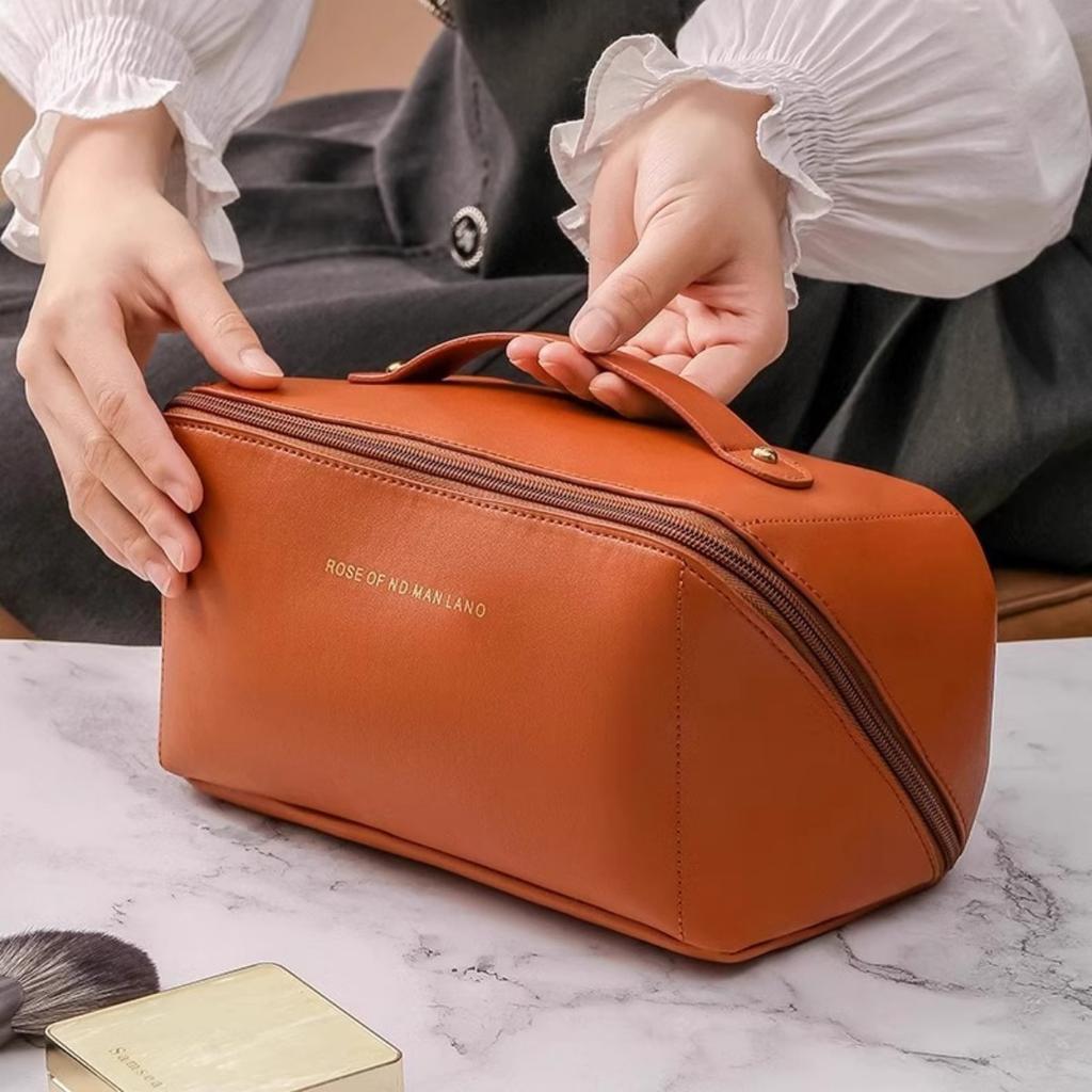 Bolsa Organizadora Multifuncional de Gran Capacidad con Apertura de Cremallera y Compartimentos de Almacenamiento Multicapa Incorporados, Bolsa de Maquillaje Organizadora, Bolsa para Artículos de Aseo, Bolsa de Almacenamiento
