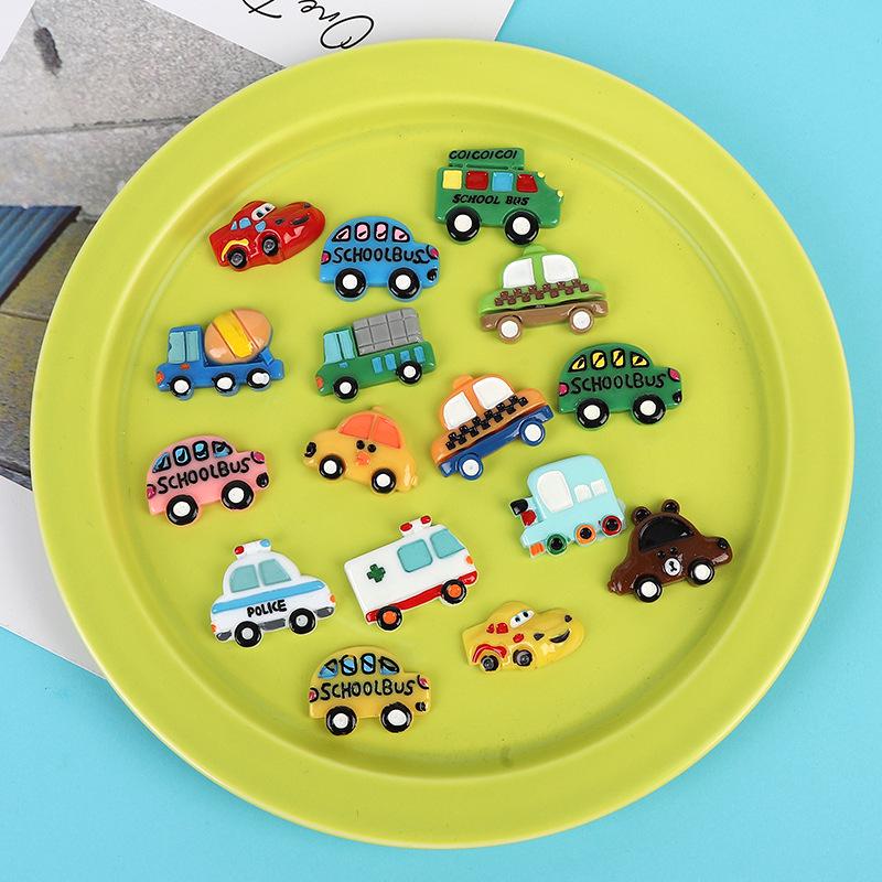 Simulation Cars 3 Cream Glue Phone Case Resin DIY Storage & Stationery Box with Refrigerator Stickers.