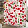 Red Cherry Shower Curtain Watercolor Aesthetic Shower Curtains For Bathroom Fruits Bath Bathroom Curtain Decor Spring Shower