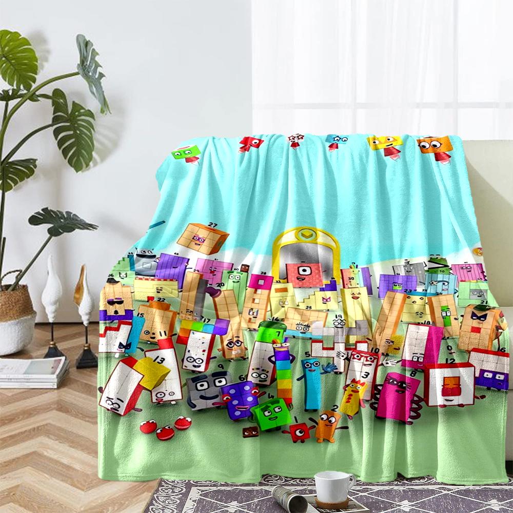 Coperta stampata a tema Numberblocks - Perfetta per divano, letto, viaggi e uso all'aperto | Lavabile in lavatrice, accogliente e resistente.