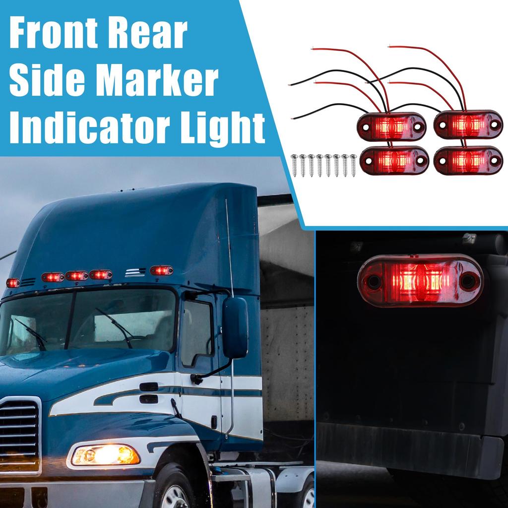 A ABSOPRO Front Rear Side Marker Lights Waterproof Outdoor Oval Position Lamp for Truck
