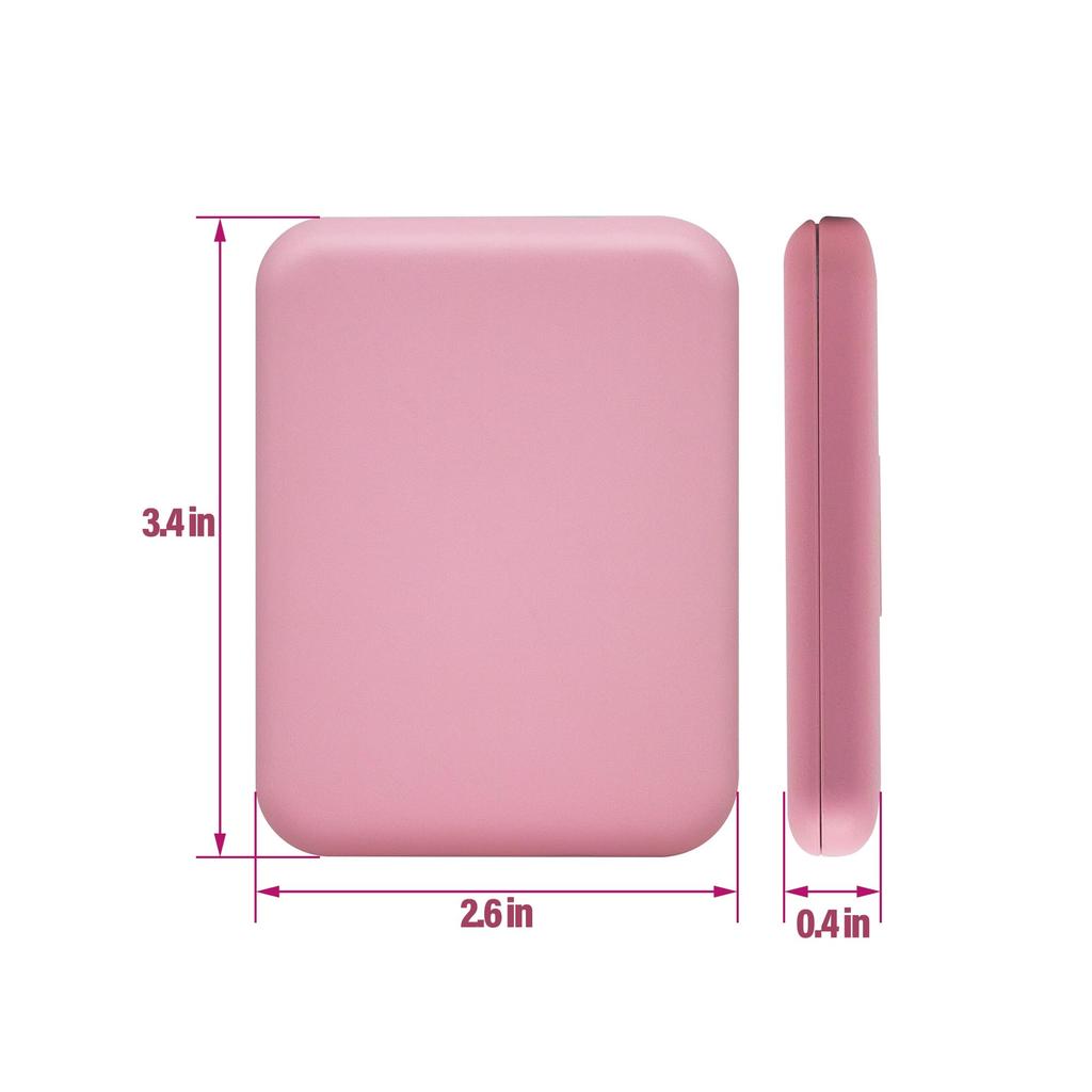 SNOWFLAKES Light - 1X/3X Pink Mini Hand Mini Magnifying, Compact Travel Makeup Mirror with Handheld LED Mirror for Purse - Perfect for Gift.
