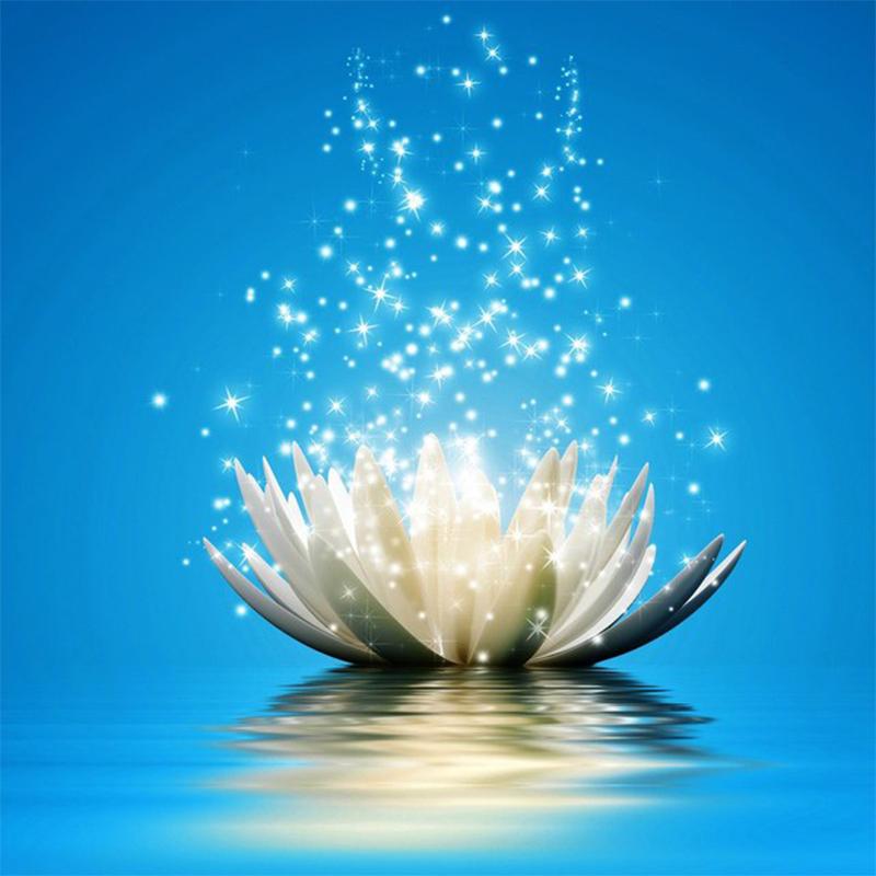 5D Diy Diamond Painting Full Flower Lotus Diamond Embroidery Decorative Paintings Cross Stitch Kits Needlework Needlework Art