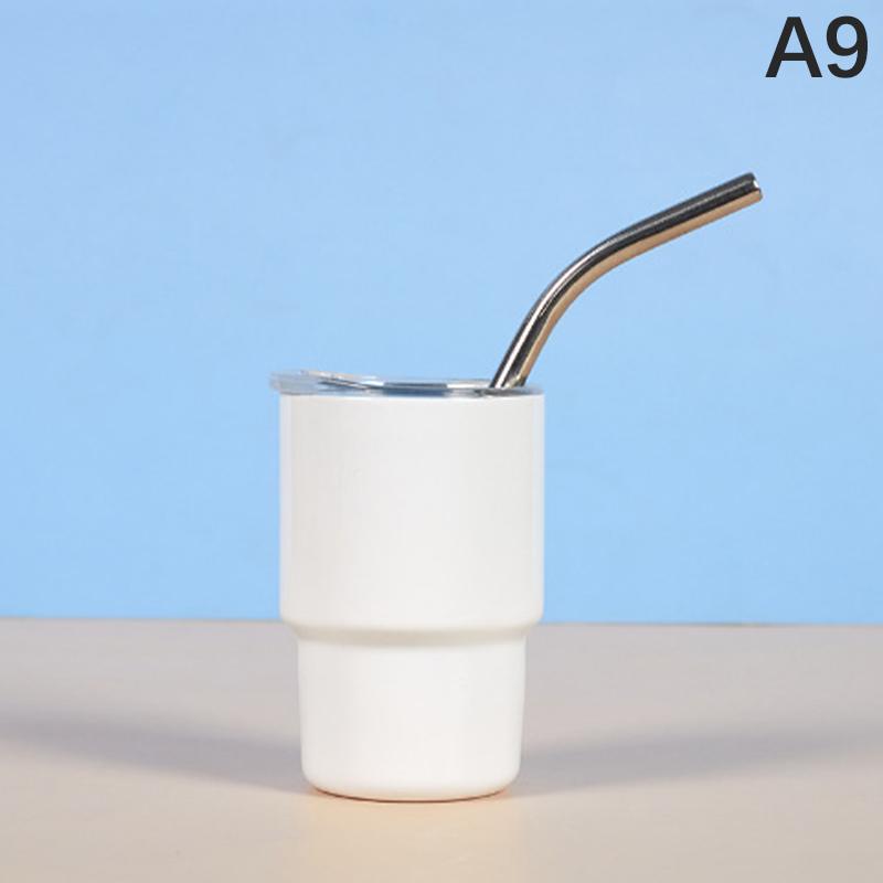2/3oz Sublimation Tumble Whiskey Wine Glass Stainless Steel Vacuum Insulation Cup Car MIni Coffee Cup With Straw Party Gift