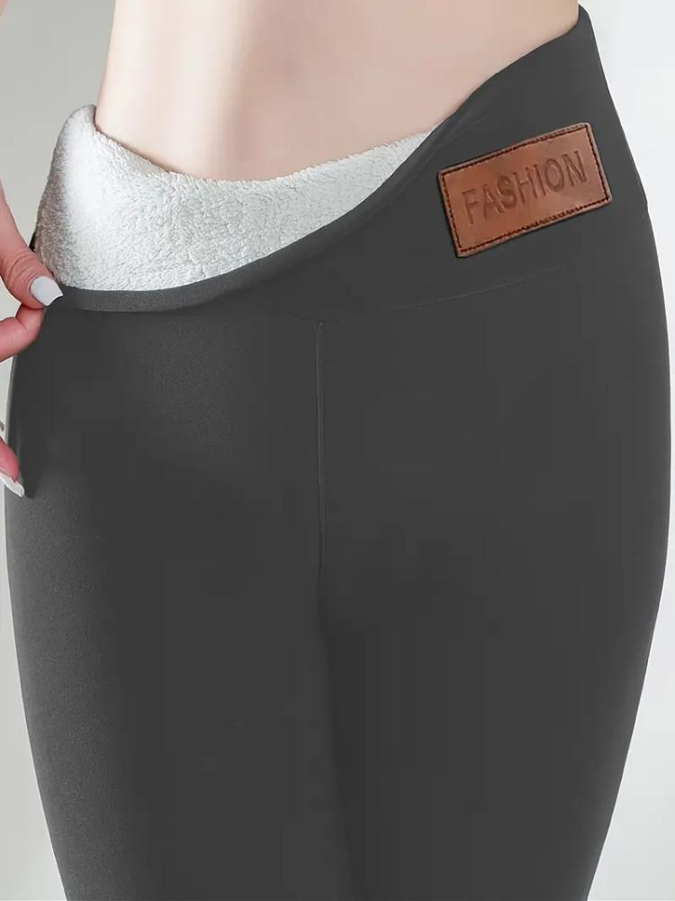 Dámské skinny kalhoty s vysokým pasem a fleecovou podšívkou na zimní sporty, fitness a jógu - Zůstaňte v teple a pohodlí během cvičení