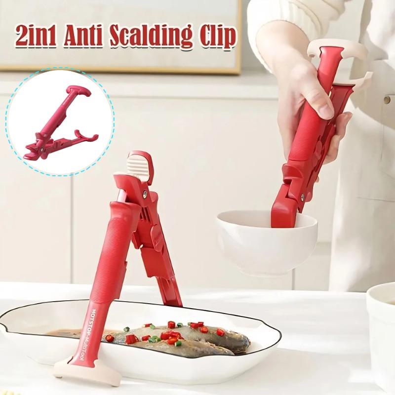 Nový 2v1 Multifunkční Klip na misku proti opaření Jídlové misky Kleště Silikonový Kuchyňský Klip na misku Nádobí Odolný Protiskluzový Úchyt Klip proti horku Kuchyňský