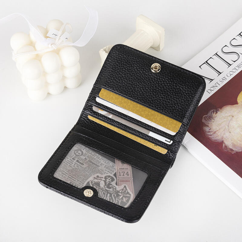 Gestepptes Mini-Portemonnaie aus Rindsleder ac-9339c