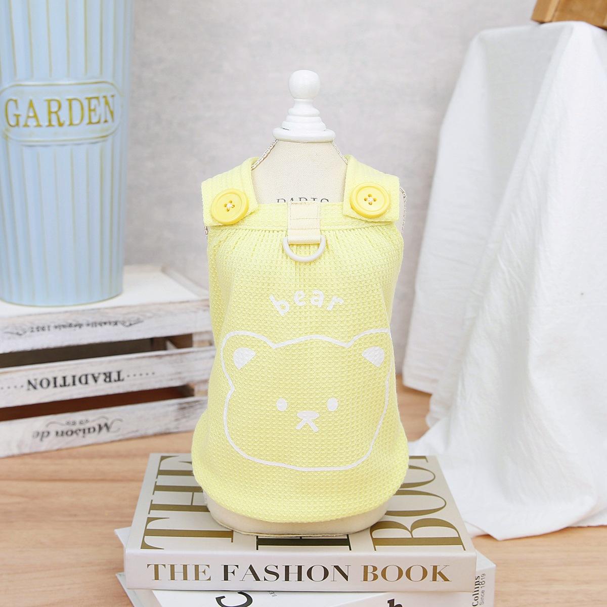 

Весенне-летняя новая одежда для домашних животных, Тедди, одежда для маленьких собак, вафельный медведь, ремешок на спине, оптовая продажа с фабрики, одежда для домашних животных S жёлтый