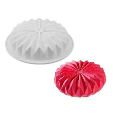 Molde de silicona para pastel de encaje de Mousse redondo de Origami único, postre DIY, hornear, hornear de grano plegable