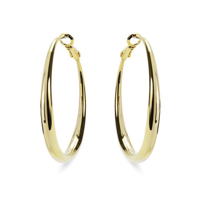 Boucles D'oreilles Sira Alliage Plaqué Or Jaune 18 Carats