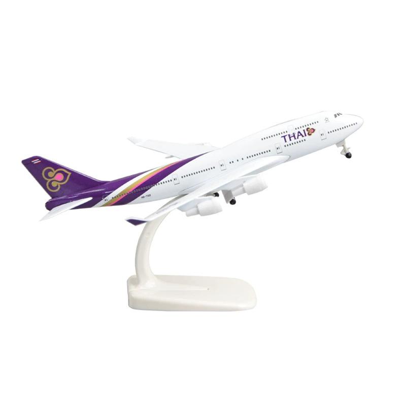 

20cm 747 Aircraft Model Toy Planes B747 Thai Airways Alloy Passenger Metal Scale Airplane Toys & Landing Gear Hobby Series