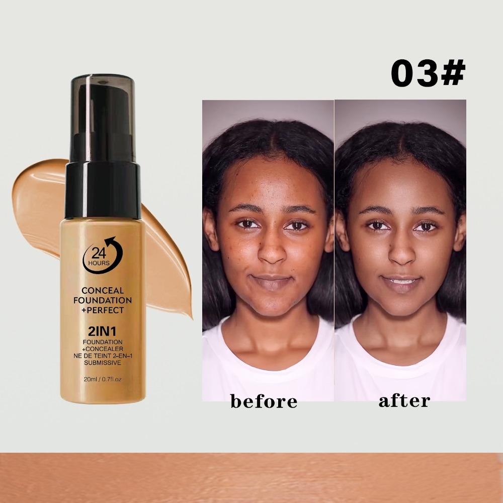 New Waterproof Liquid Foundation Oil-Control Matte Face Foundation Cream Creamy Texture Full Coverage Foundation Concealer Cream