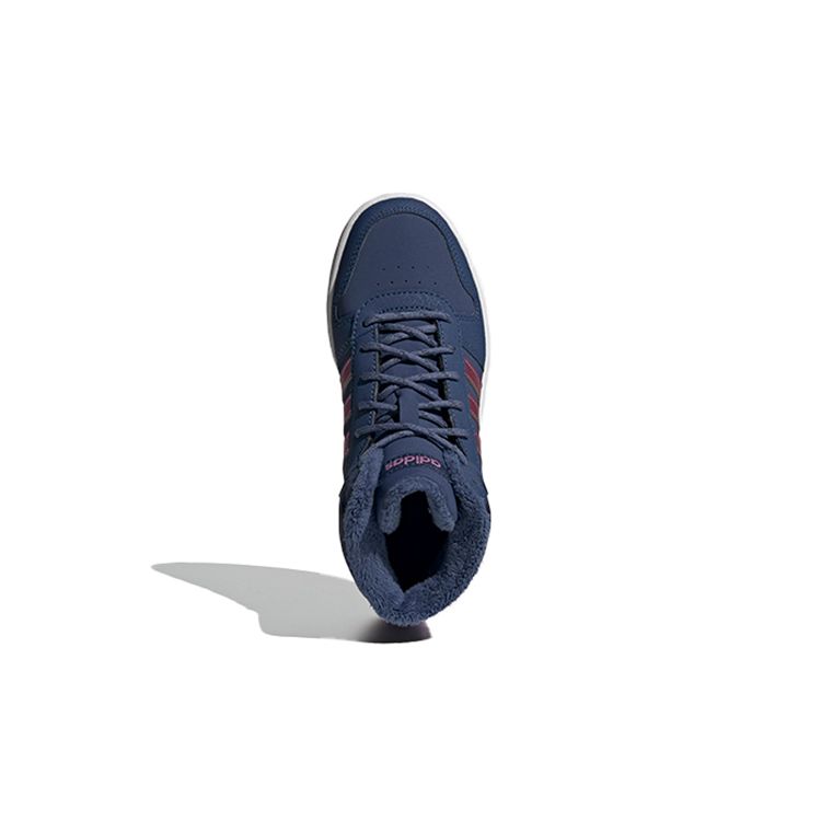 Adidas Neo Hoops 2.0 Breathable Mid-Top Kids Basketball Shoes Deep Blue Purple Kids Sneakers FW4277