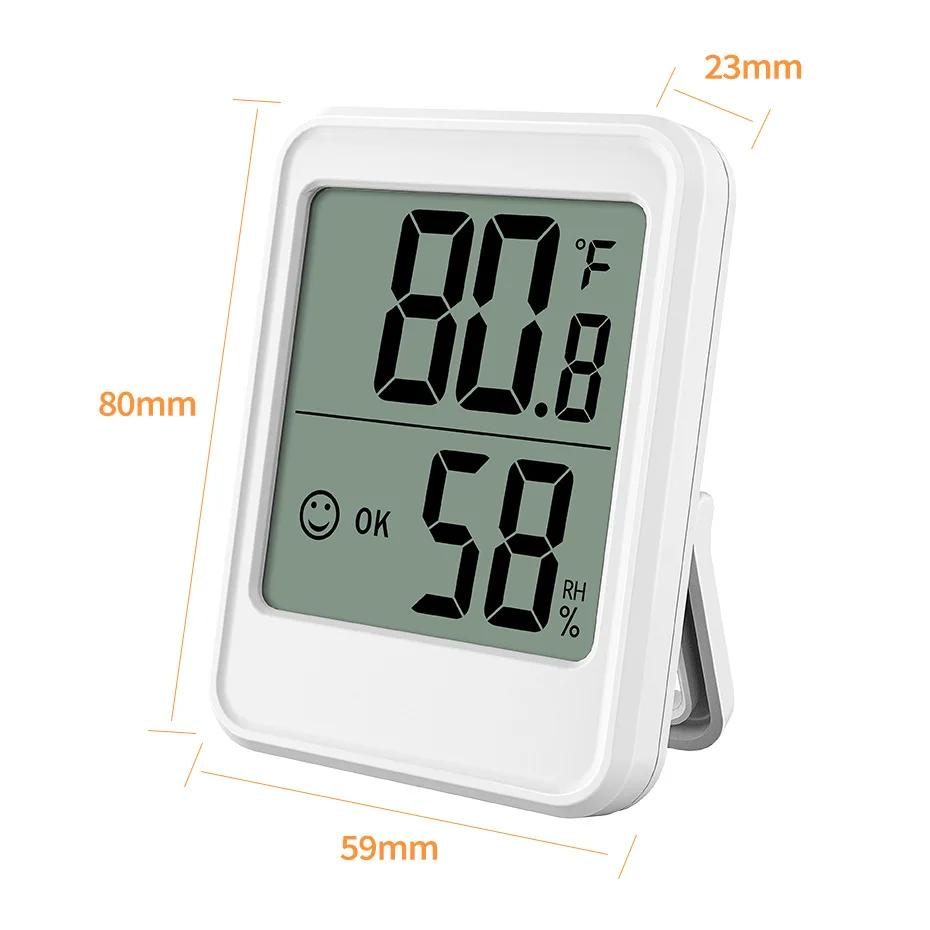 

Smart Digital Thermometer Hygrometer-Indoor Room Temperature Humidity Monitor with Clear LCD Display for Home and Baby Room Use білий