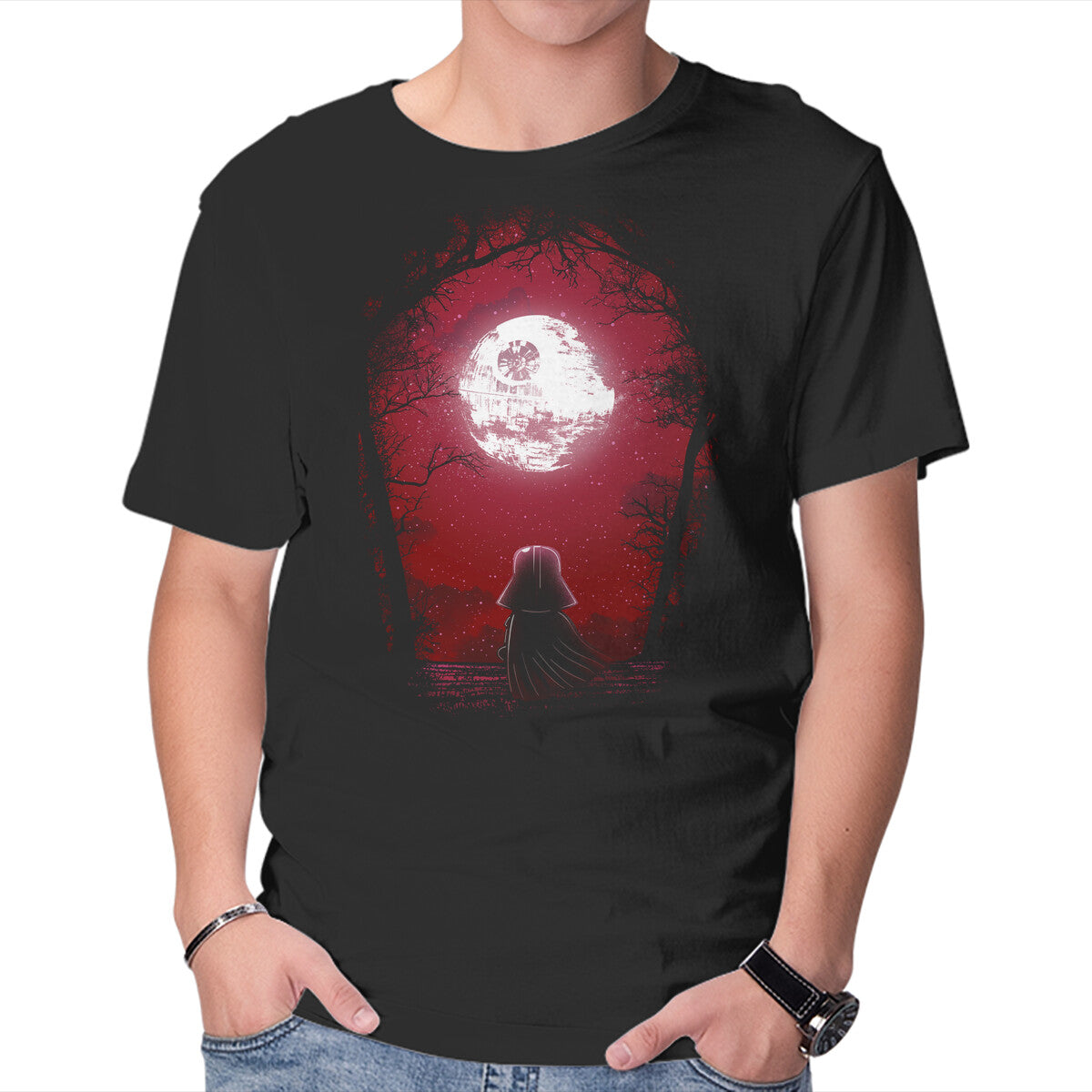 Unisex Crew Neck T-Shirt Negative Dark Side Graphic Short Sleeve Casual Tee XXL