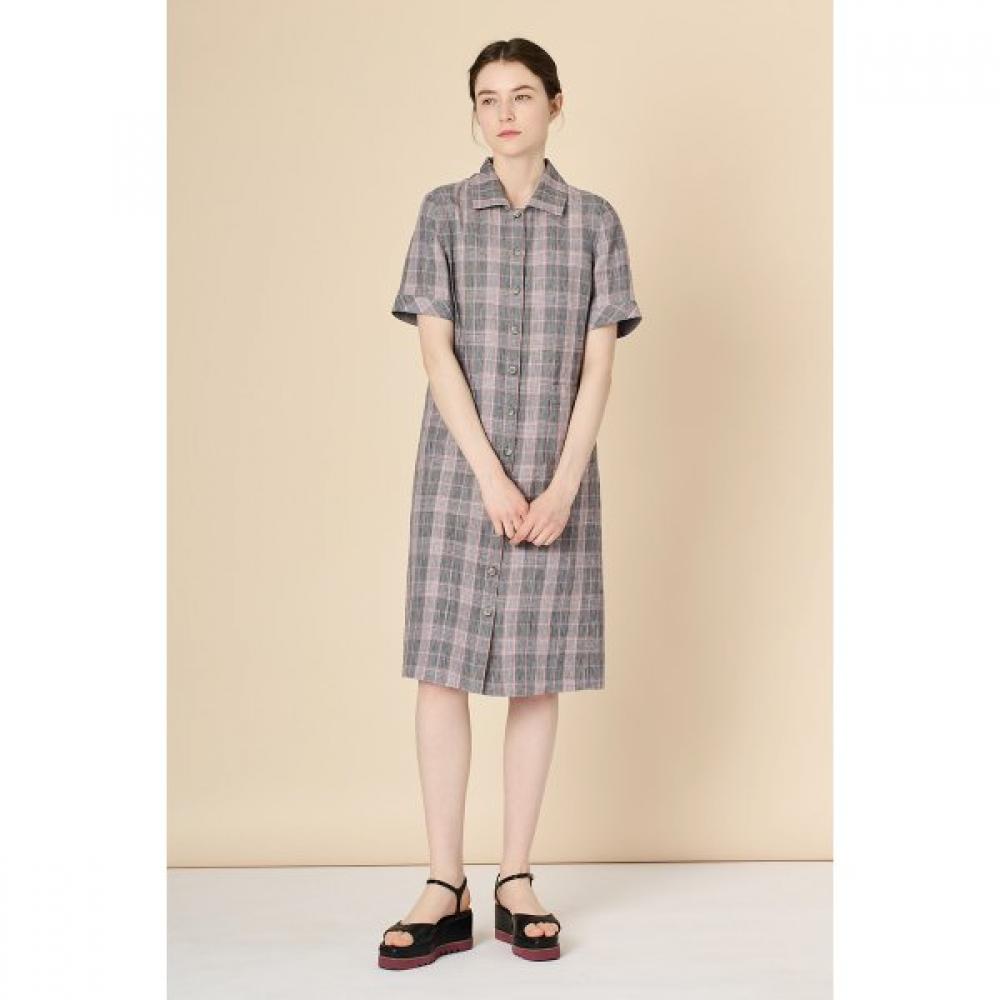 Bcbg Linen Check Dress B3m4o633
