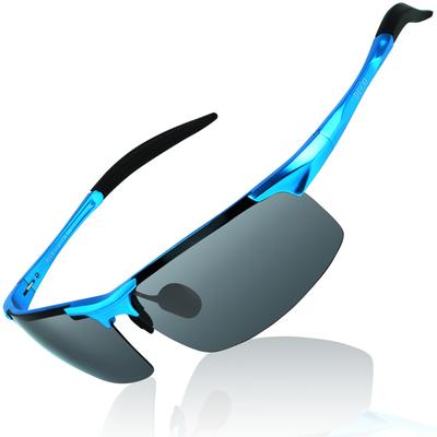 DUCO Polarized Sports Sunglasses with UV400 Made of for and Golf Men's Protection, AL-MG Alloy, Ultra-Lightweight, Driving, Cycling, Fishing, Running,
