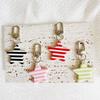 Lovely Star Charm Keyring Alloy Resin Detachable Striped Star Pendant Hanging Decoration For Women Girls Fashion