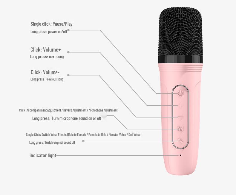 P3 Bluetooth Mini Speaker with Wireless Microphone for Home Karaoke