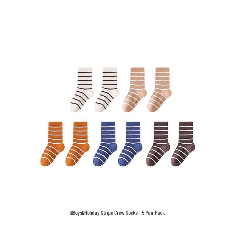 Yeehoo Kids' Non-Slip Mid-Calf Socks 5-Pack