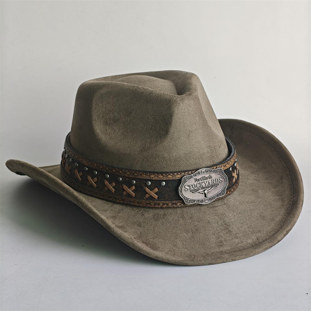 New Western Cowboy Hat For Women Men With Shapeable 7.5Cm Wide Brim Western Suede Hat For Cowboys And Cowgirls Sombrero Vaquero