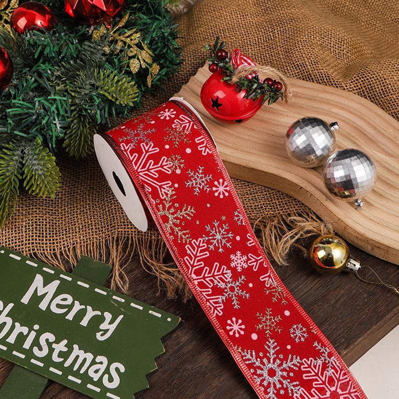 

5M Christmas Ribbon Santa Claus Elk Printed DIY Home Room Xmas Tree Decoration Cake Gift Packing Decor 2026 New Year Navidad