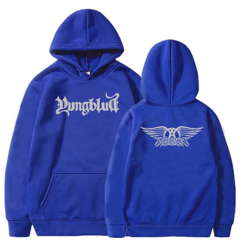 Aerosmith YUNGBLUD Ještě jednou Mikiny Fleece Zima Dlouhý rukáv Pánské Mikiny S kapucí Módní Pánské Dámské Oblečení