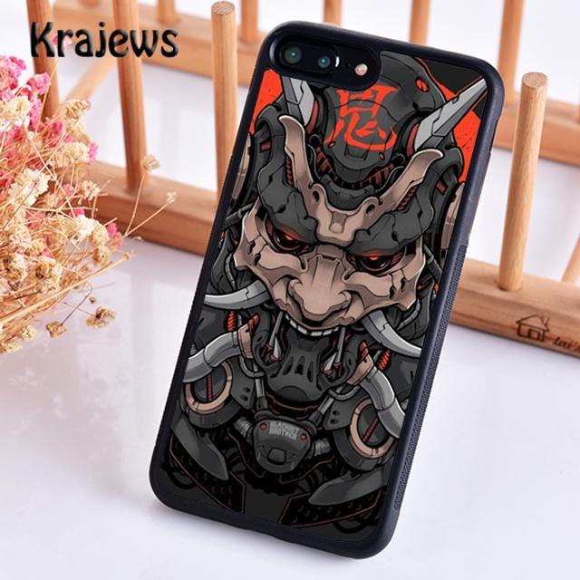 Krajews Japanese Oni Hannya Demon Mask Cool Phone Case For iPhone 17 Air 16 15 14 Plus 11 12 13 Pro Max Coque