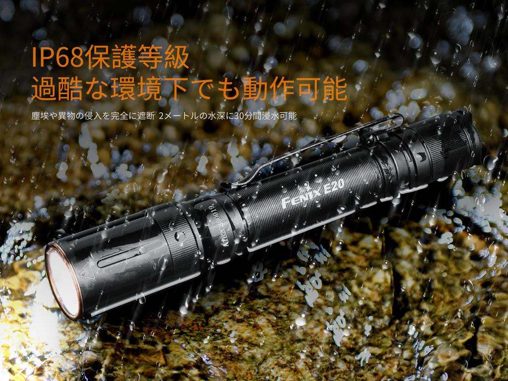 Fenix E20 LED 350 IP68 Waterproof and 126m AA Batteries Keychain Emergency Outdoor Dog Night Kaichiyu Electric Mountain Insect Flashlight V2.0-L