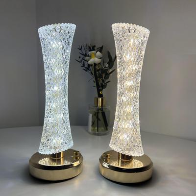 Schnurlose Lampe aus künstlichem Kristall, 3 Farbmodi, Helligkeit einstellbar, batteriebetriebenes LED-Licht mit Touch-Steuerung