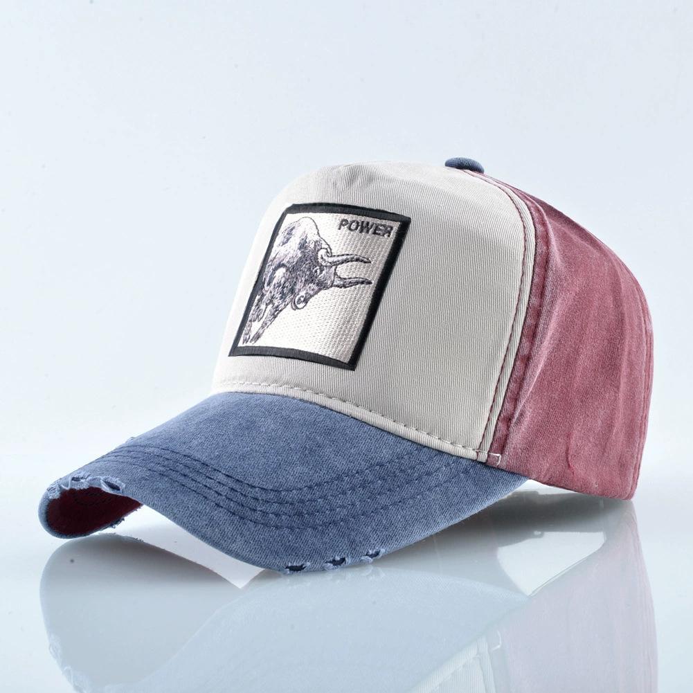 Cap With Embroidery Animals Patch Men Snapback Hip Hop Dad Hats Women Four Seasons Adjustable Visor Cap Vintage Denim Baseball Minimalist