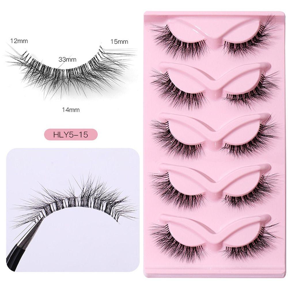5 Pair 3D L Curl False Eyelashes Eye Tail Lengthening Faux Mink Lashes  Eyelashes Extension