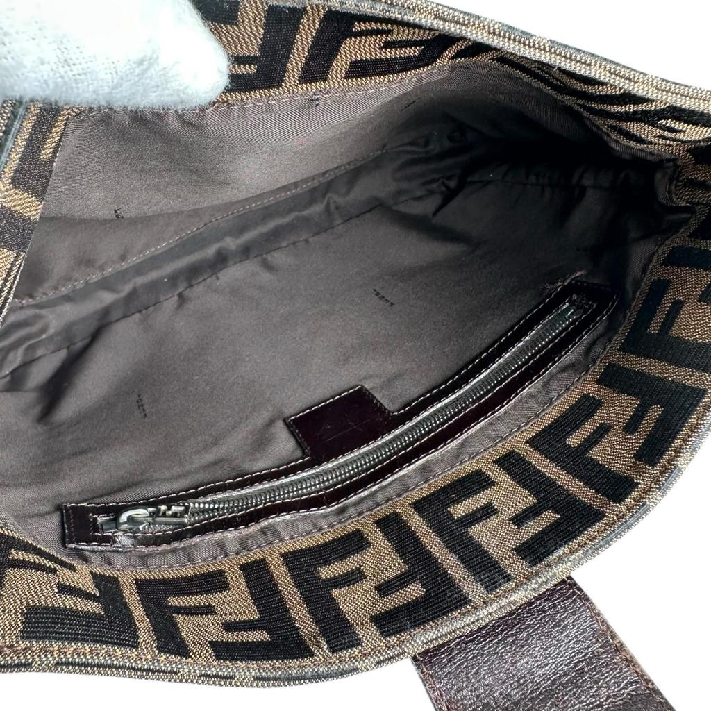 FENDI Zucca Pattern Shoulder Bag Brown Women used