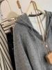 Hooded Zipper Knit Cardigan - 2025 Autumn/Winter Collection, Loose Fit, Solid Color, Casual Versatile Top