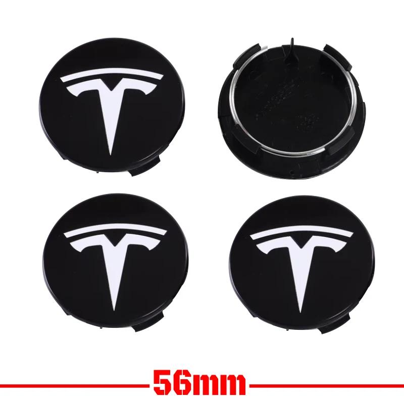 4 Stück für Tesla Model 3 Model Y Abzeichenabdeckungen Radkappen 4 Stück 56mm Radnabendeckel für Tesla Model Y X S 2023 Auto Zubehör Stil