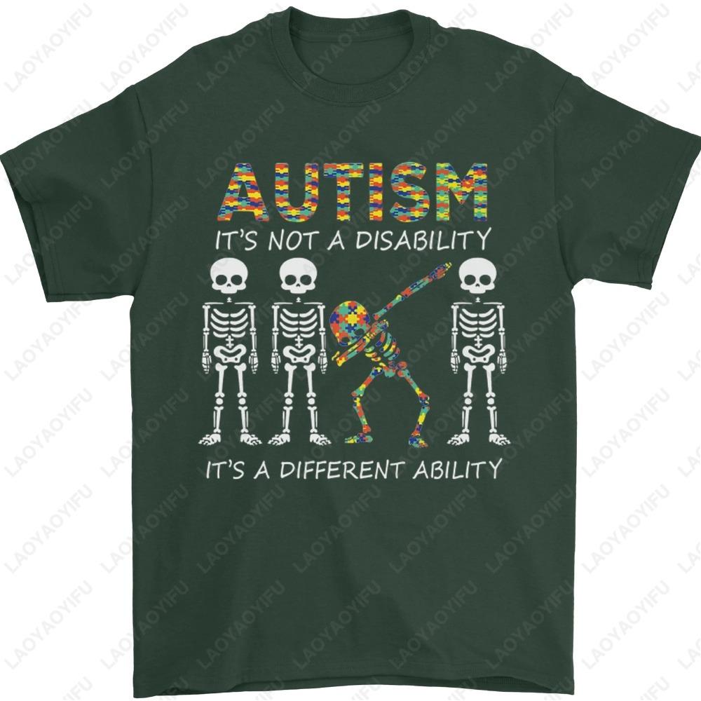 Autism A Different Ability Autistic ASD Mens TShirt Summer Fashion Casual Classic Simple Hipster Style Regular Cotton Tee