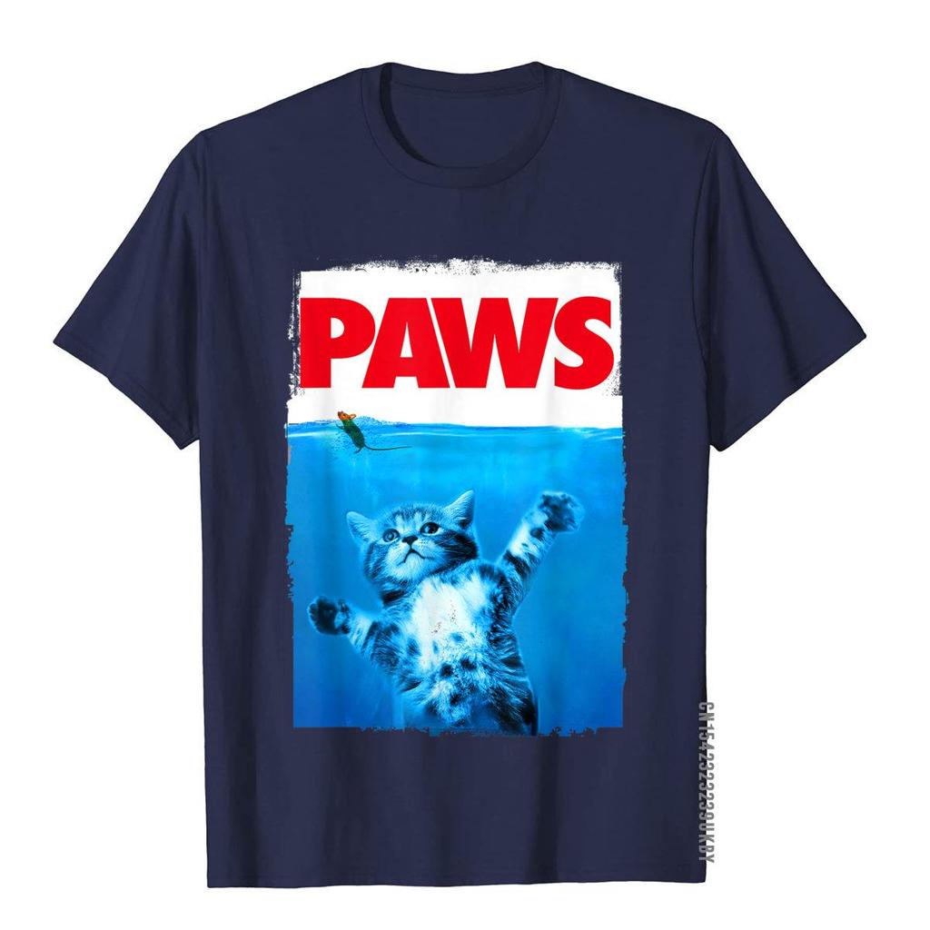 Paws Cat And Mouse Top Cute Funny Cat Lover Parody Top T-Shirt Top T-Shirts Preppy Style Special Cotton Tops & Tees Men